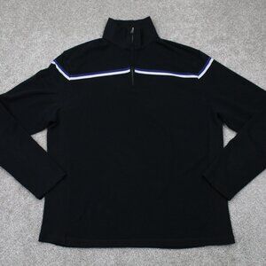 Banana Republic Sweatshirt Mens XL Black 1/4 Zip Cotton Stretch Pullover Sweater